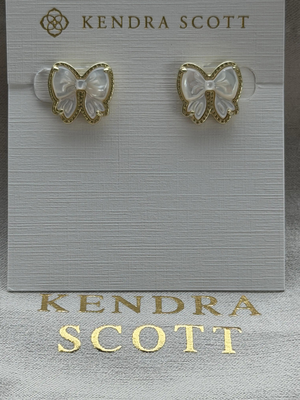 Kendra Scott white bow earrings